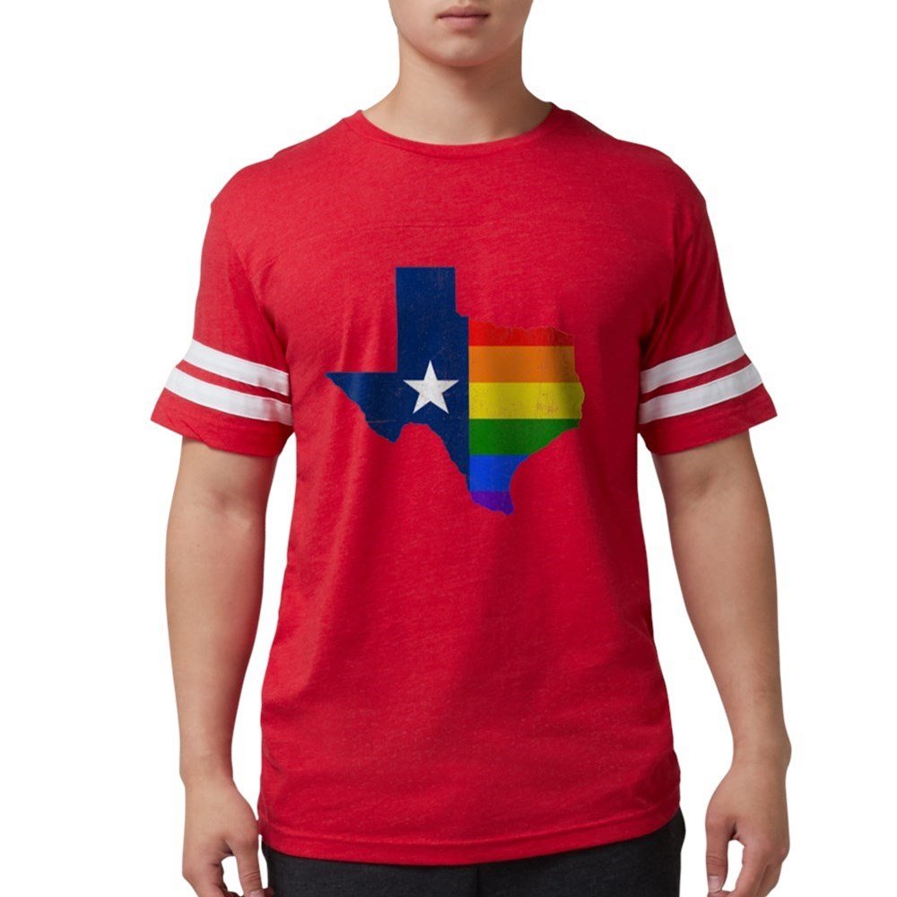 Texas Gay Pride Football Shirt for Men - LGBTQ+ Supportive Sports Jersey - Perfect for Pride Events, Football Games & LGBTQ+ Ally Apparel