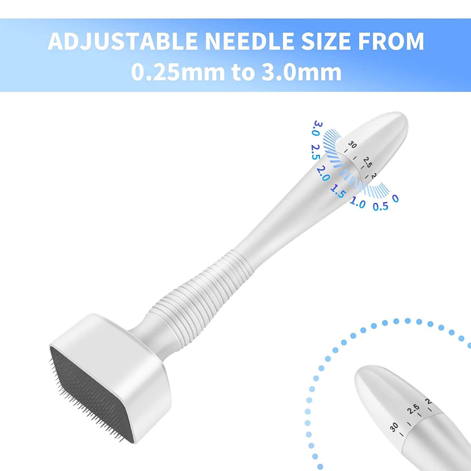 Professional Titanium Derma Stamp 140 Needles - INCELLICE Microneedle Stamp for Hair Growth & Beard Care | Facial Skin Rejuvenation for Men & Women | Perfect for At-Home Hair Regrowth & Anti-Aging Skincare Routine