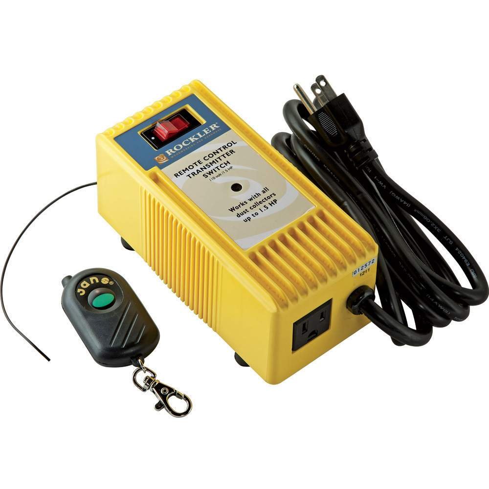 8-Position DIP Power Remote Switch for Dust Collector & Air Filtration – 110V On/Off Control with Transmitter, Remote & 6' Grounded Cord – Perfect for Workshop, Garage, and Woodworking Dust Collection Systems