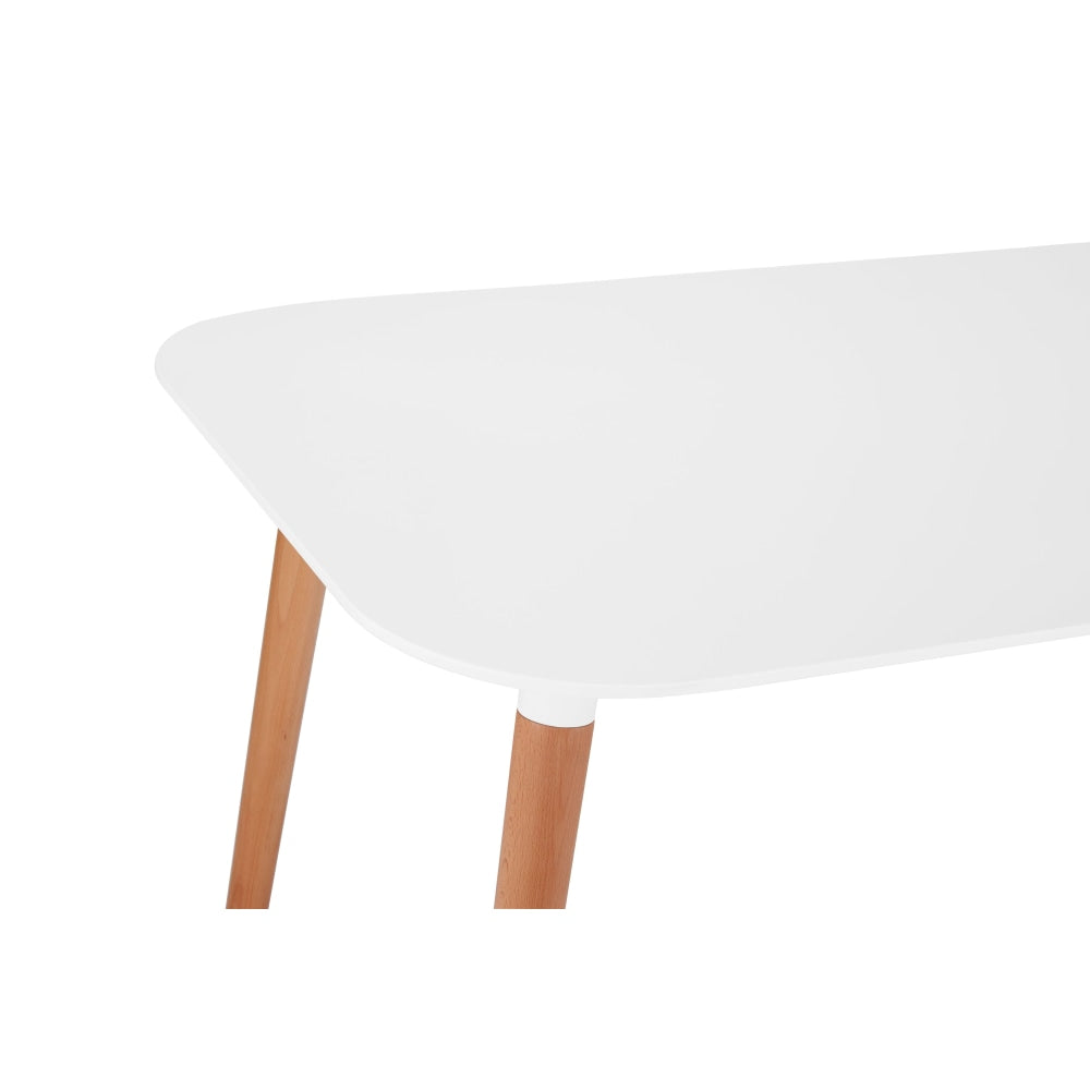 Scandinavian White Top Rectangular Wooden Dining Table 130cm - Modern Kitchen & Dining Room Furniture for Small Spaces & Apartments
