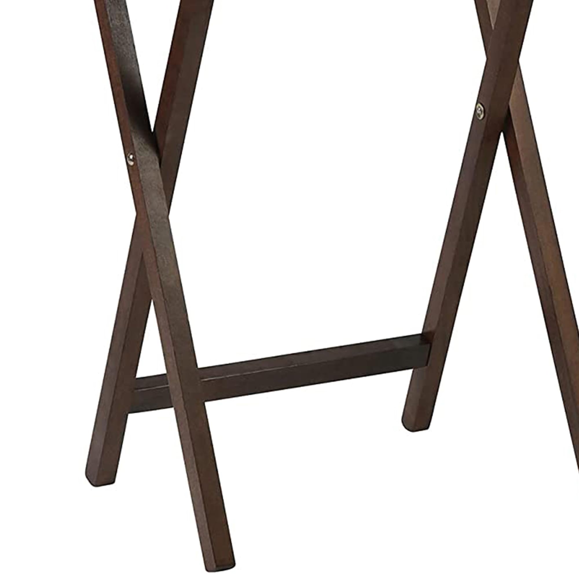 Premium PJ Wood Folding TV Tray Table - Solid Walnut Wood Construction, Portable Snack Desk with Storage Rack (10-Piece Set) - Perfect for Living Room, Bedroom & Home Theater Entertainment
