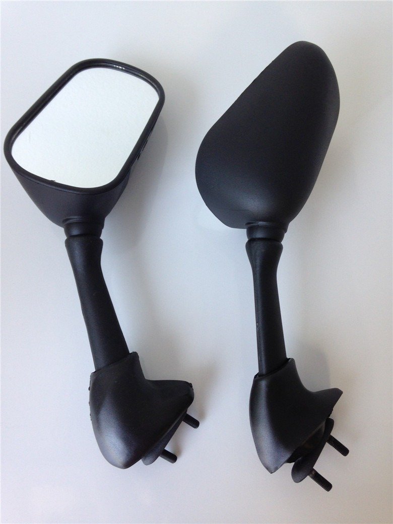 HTTMT MT067-BK Black OEM Aftermarket Mirrors Compatible with 2003-2005 Yamaha YZF-R6 & 2006-2009 YZF-R6S Motorcycle - Perfect for Street Riding and Custom Upgrades