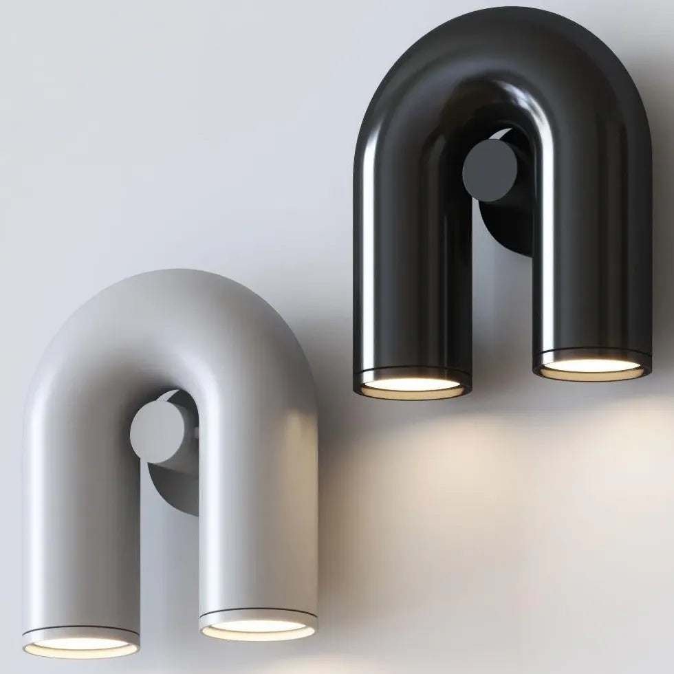 Modern U-Shaped Tube Wall Lamp - Sleek LED Lighting Fixture for Bedroom, Living Room & Hallway - Energy Efficient Home Decor Light