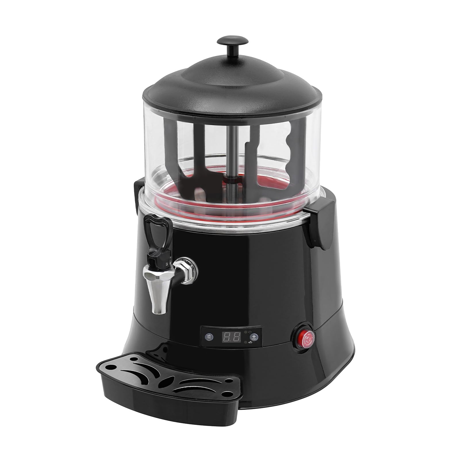 5L Commercial Hot Chocolate Machine 400W with Temperature Control (86-194°F) - Hot Beverage Dispenser for Milk, Soy Milk, Tea - Perfect for Cafés, Restaurants & Events (Black)