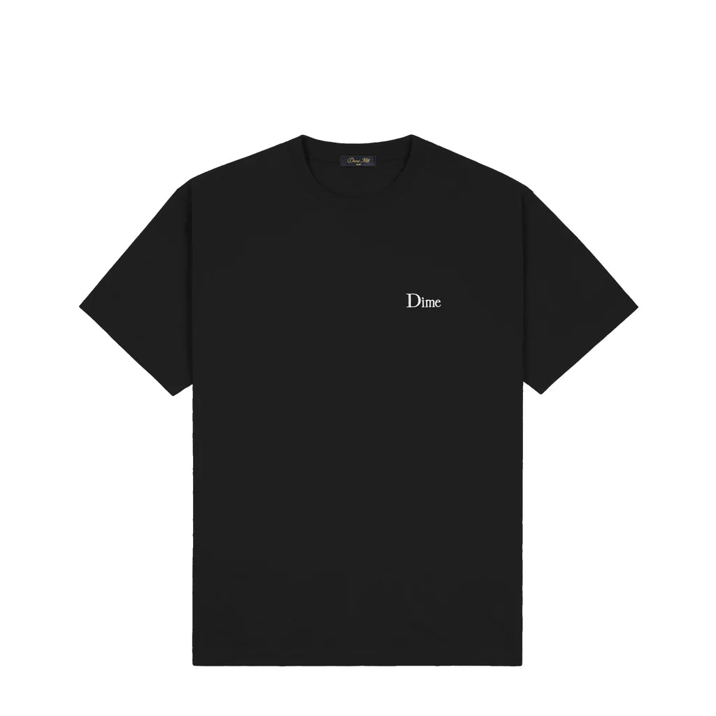 Dime Classic Small Logo Vintage Black T-Shirt - Retro Style Cotton Tee for Men & Women | Casual Wear, Street Fashion, Everyday Outfit
