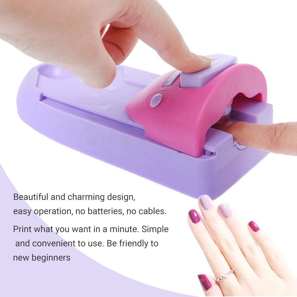 Professional Nail Art Stamping Kit with 5 Steel Plates - DIY Manicure Printer for Salon-Quality Nail Designs | Perfect for Home Use, Parties & Gift Giving