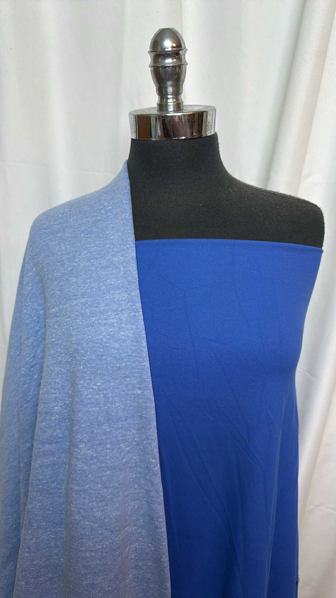 SOFT ROYAL/CITY BLUE FABRIC BUNDLE - 2 Yards Brushed Polyester Fleece & 2 Yards Sweatshirt Fleece Fabric for DIY Sewing & Crafts (A27595) - Perfect for Making Cozy Blankets, Sweatshirts, and Home Decor Projects
