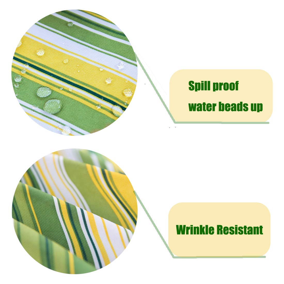 60x120 Inch Water-Resistant Outdoor Tablecloth - Green Stripe Rectangle Table Cover for Spring & Summer Patio Dining - Perfect for BBQs, Garden Parties & Outdoor Entertaining
