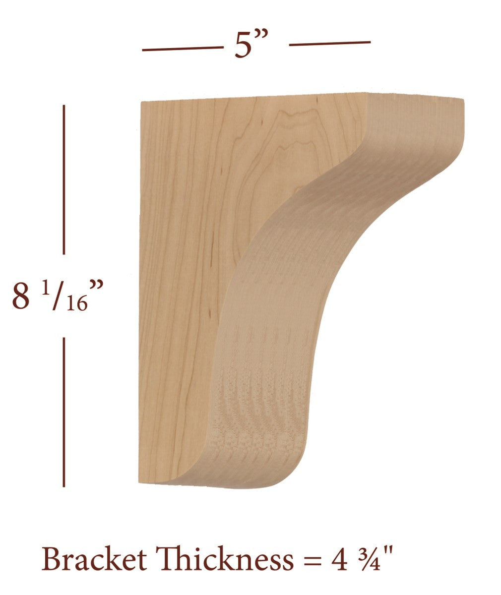 BB 401 S Small Plain Wood Bar Bracket - Heavy Duty Shelf Brackets for Floating Shelves, Kitchen Cabinets, Bookshelves & Home Decor (Set of 2) - Rustic Wooden Brackets for DIY Projects & Wall Mounting