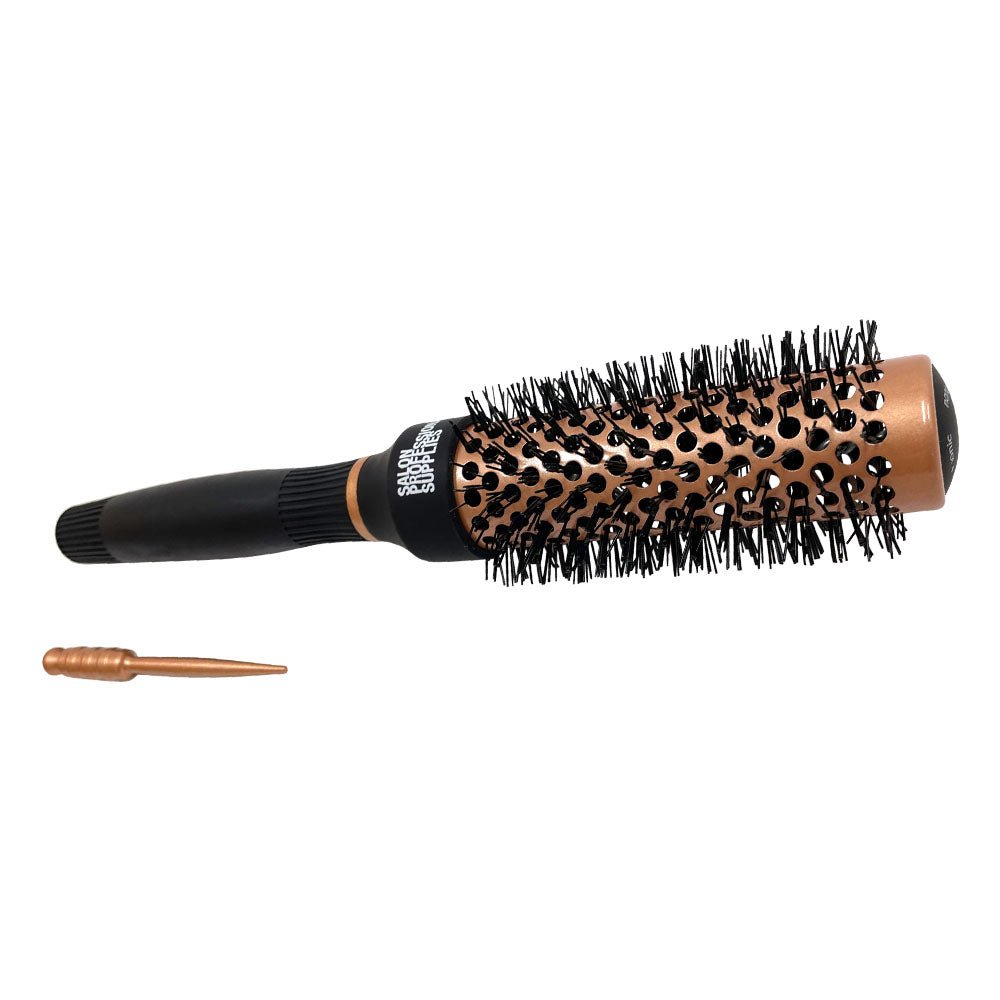SPS Ceramic Round Barrel Hair Brush 32mm - Rose Gold Styling Brush for Smooth & Shiny Hair - Perfect for Blowouts, Styling & Detangling at Home or Salon