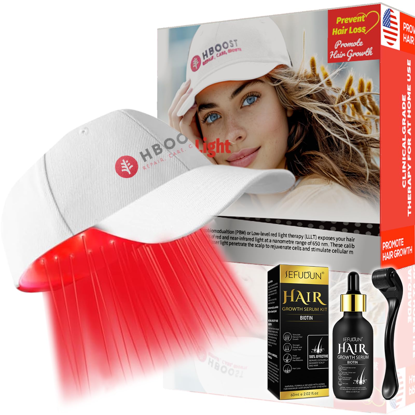 Laser Hair Growth Cap for Men & Women - FDA Cleared Red Light Therapy Cap for Hair Regrowth & Thinning Hair Treatment - Unisex Hair Loss Prevention Device for Home Use (Perfect for Daily Scalp Care & Hair Restoration)