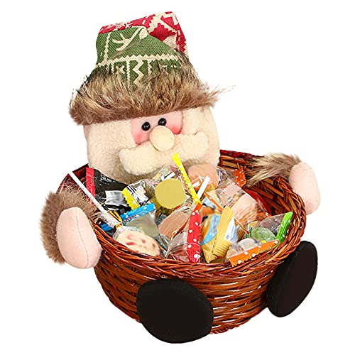 Santa Claus Christmas Candy Basket - Holiday Storage Container for Candy, Decor & Gifts | Perfect for Xmas Party Decorations, Home Decoration & Festive Gift Giving