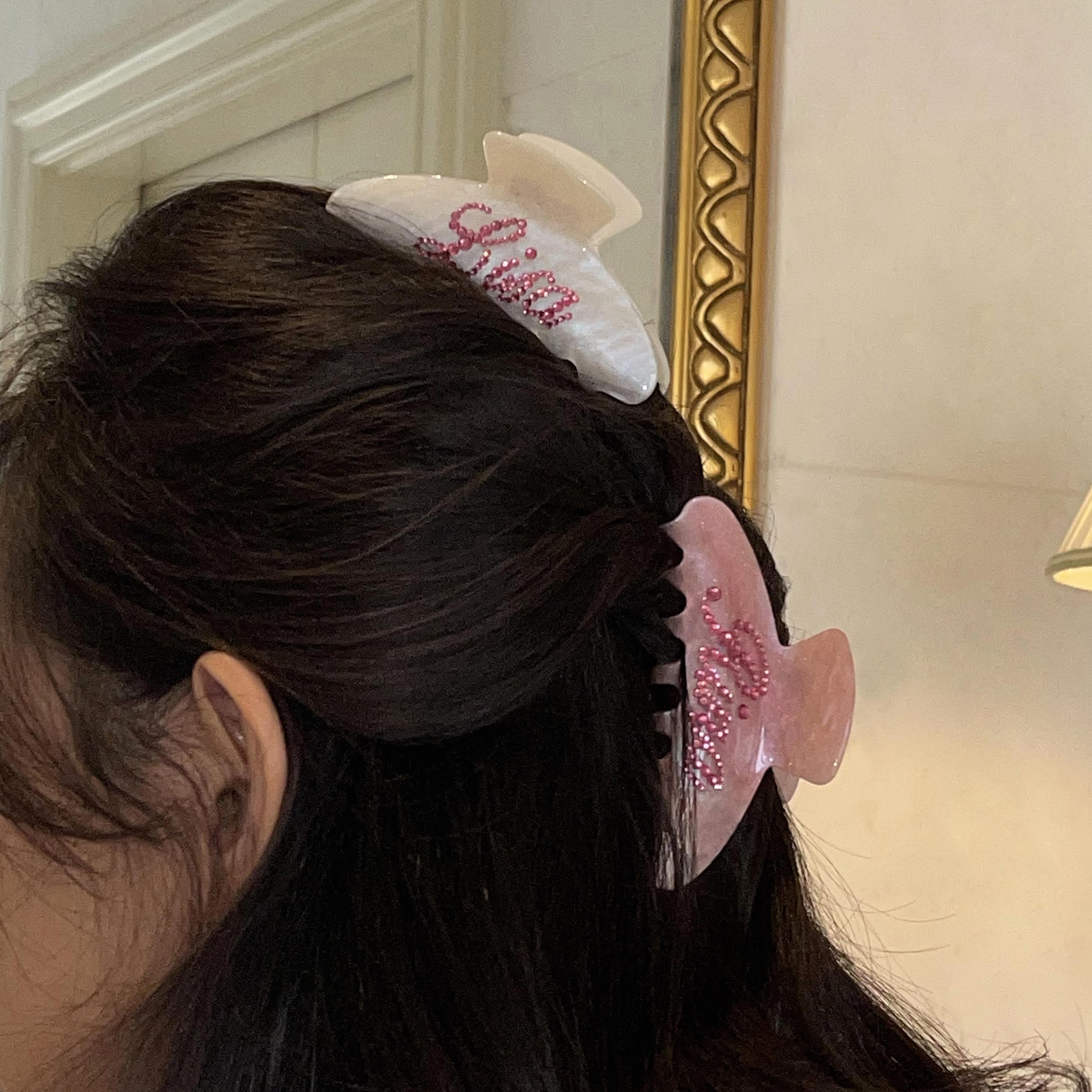 4 Inch Rhinestone Banana Hair Clips for Thick Hair - Acrylic Non-Slip Rectangular Jaw Clips for Women, Large Hair Accessories Gift (Gradient Brown) - Perfect for Parties, Weddings & Everyday Styling
