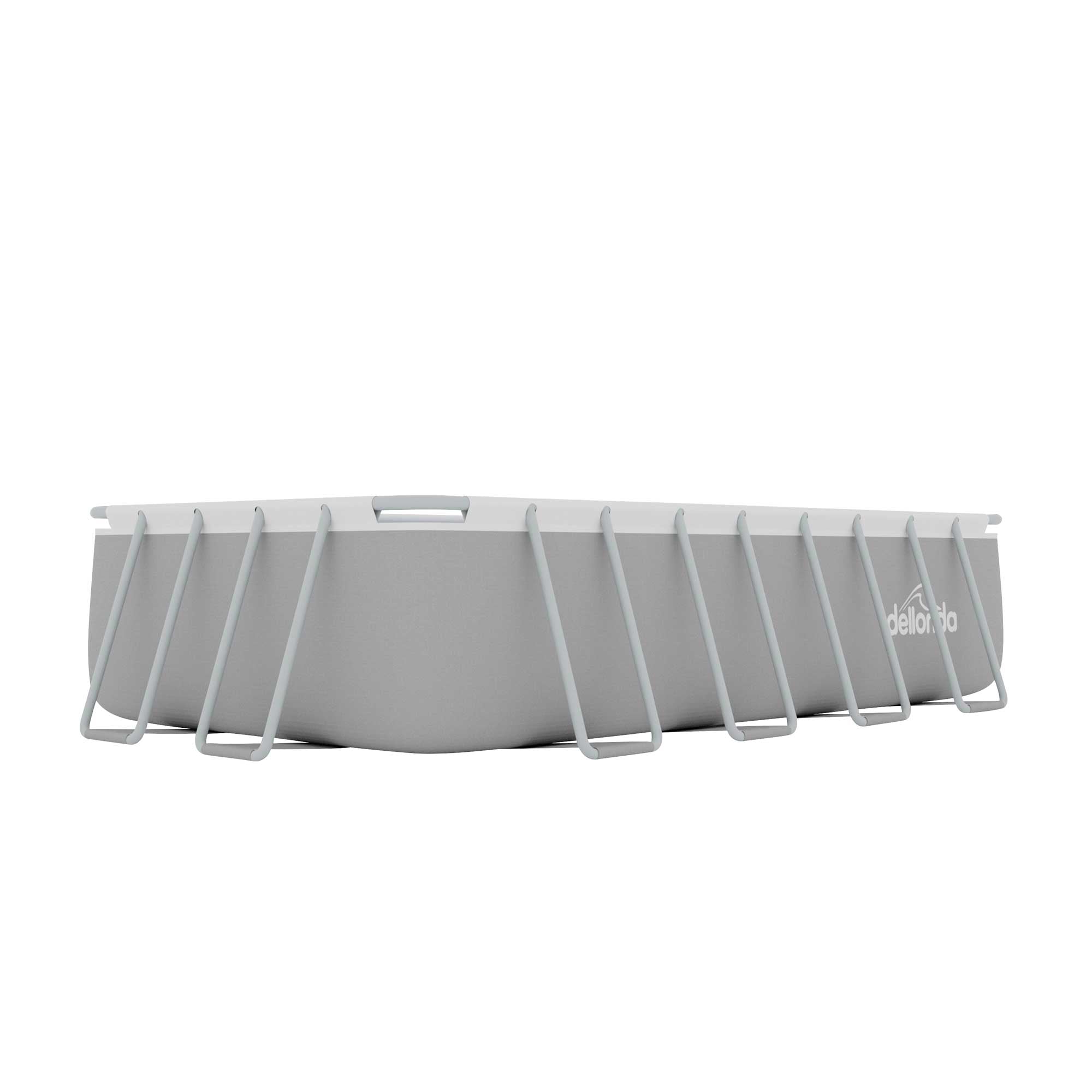 18ft Deluxe Steel Frame Above Ground Swimming Pool with Filter Pump - Durable Rectangular Backyard Pool for Family Fun, Summer Parties & Outdoor Relaxation