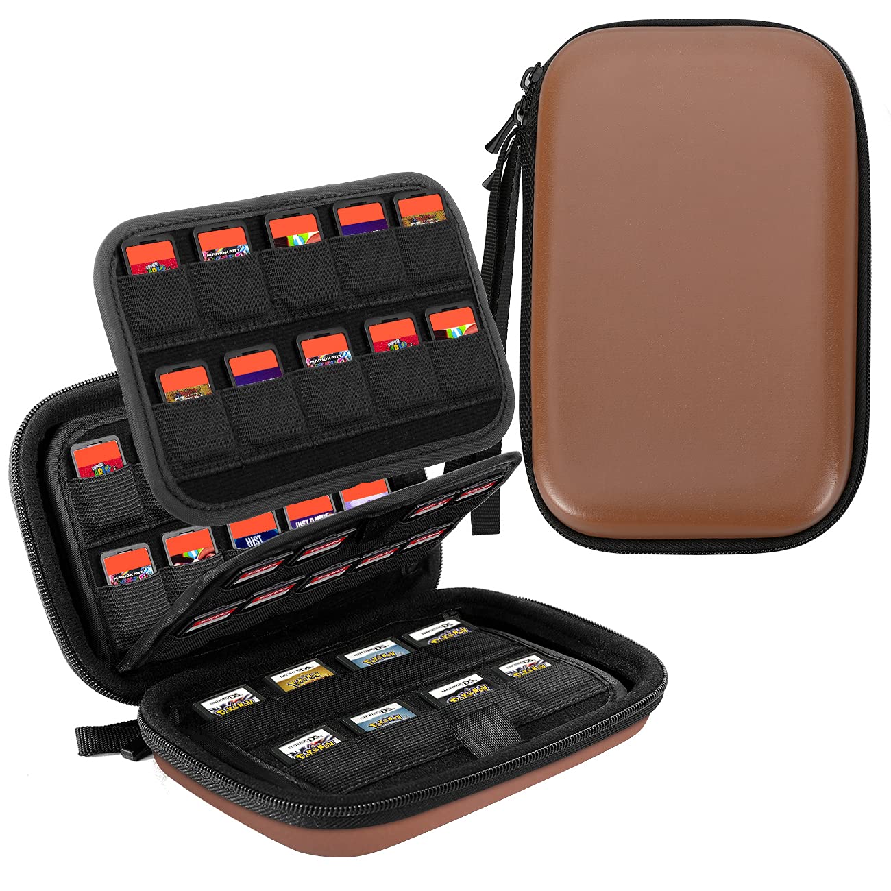 TiMOVO 112 Game Card Holder Case for Nintendo Switch, PS Vita, 3DS/DS - Portable Organizer for Game Cartridges & SD Memory Cards (Brown) | Perfect for Travel, Gaming Parties & Home Storage