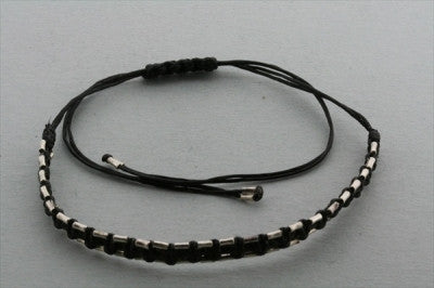 Black Track Bead Bracelet for Women - Pure 925 Sterling Silver Adjustable Chain - Perfect for Casual Wear, Gifts & Everyday Fashion