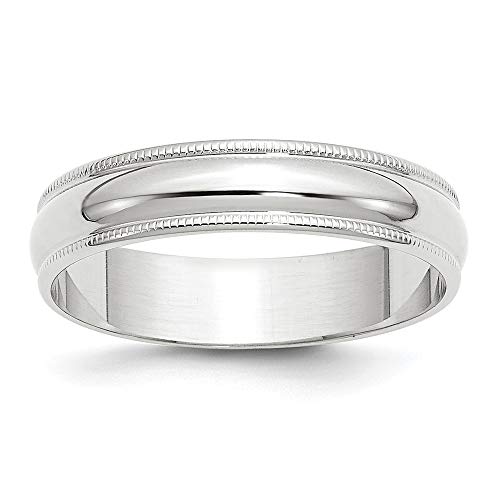 10K Gold Milgrain Half Round Band Ring for Women - Rose, White & Yellow Gold - Sizes 3mm, 4mm, 5mm, 6mm - Elegant Wedding, Anniversary & Gift Jewelry for Special Occasions