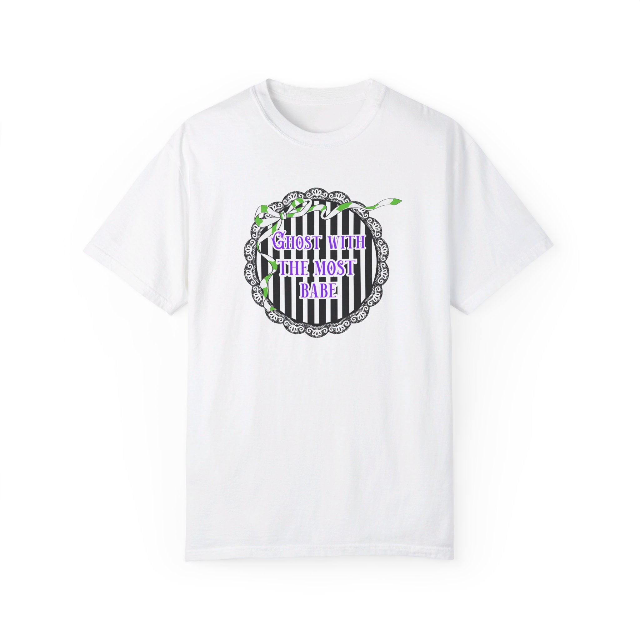 Ghost With The Most Babe Shirt - Cute Halloween Graphic Tee for Women - Perfect for Costume Parties & Spooky Season Outfits
