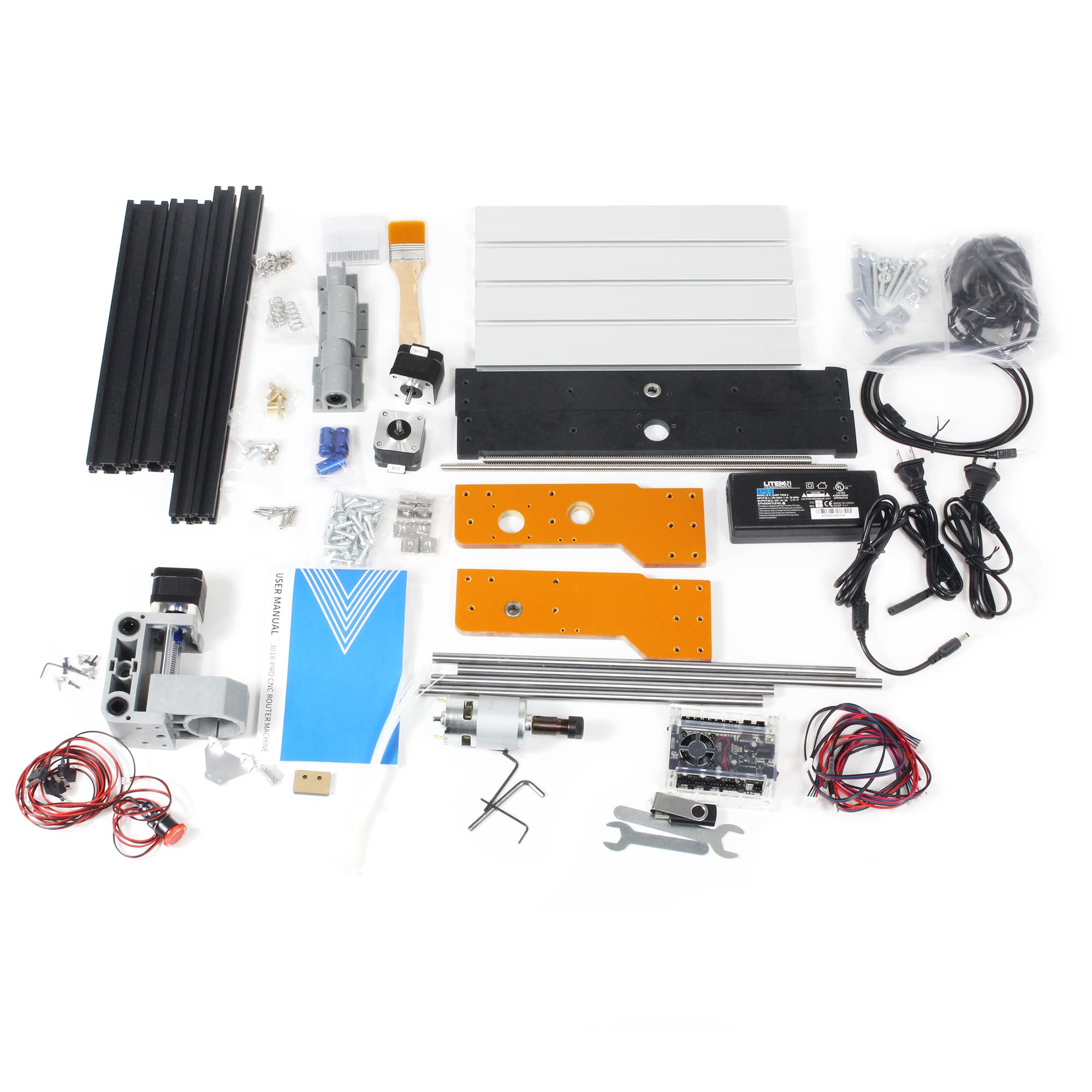 CNCTOPBAOS 3018-PRO CNC Router Machine Kit with Limit Switches & Emergency Stop | DIY Mini 3-Axis Milling Machine for Wood, Acrylic, PVC & PCB Engraving | GRBL Control | Perfect for Hobbyists, Woodworking & DIY Projects