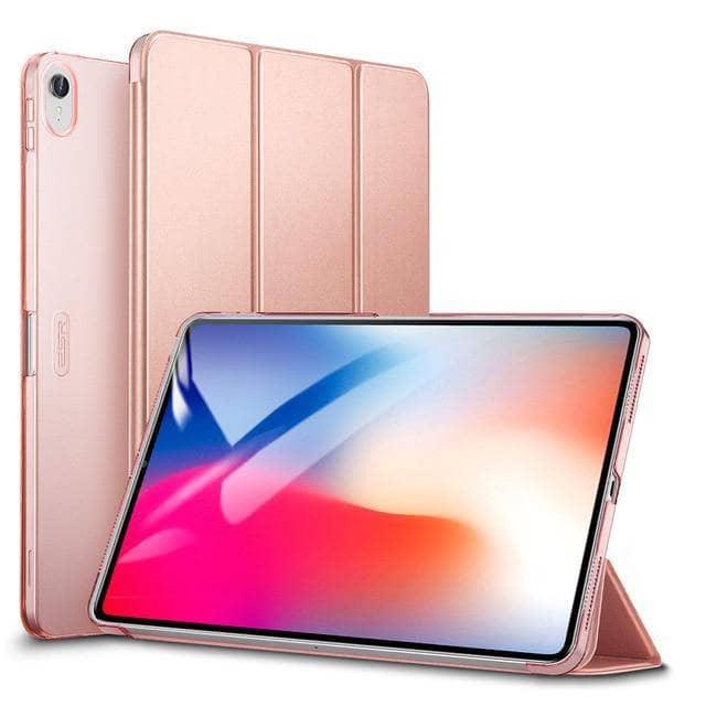 Magnetic Flip iPad Pro 12.9 Case (2018 Model) - Ultra Slim Transparent Back Tri-Fold Smart Cover for Protection & Stand - Perfect for Work, Travel & Home Use