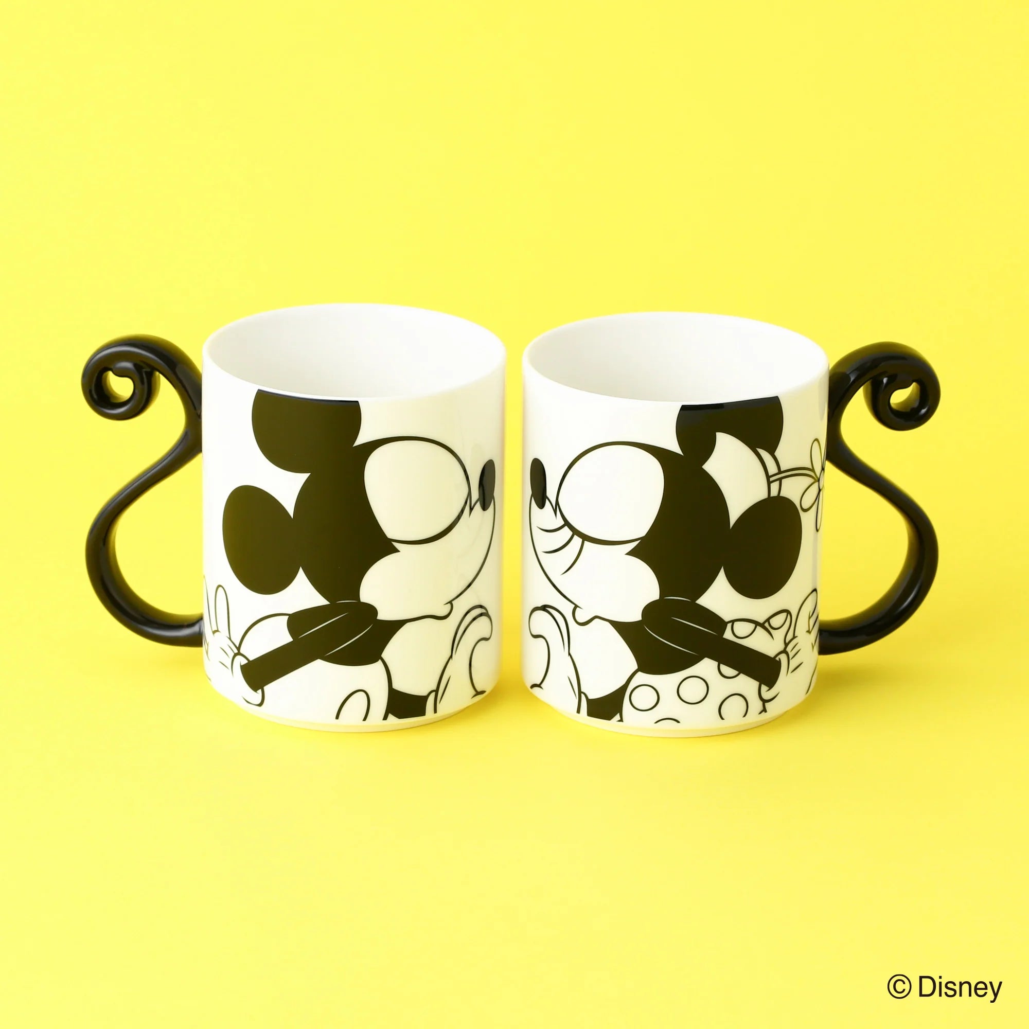 Disney Couple Mugs Set - Heart-Shaped Coffee Cups for Valentine's Day Gift, Romantic Couples Gifts, Perfect for Anniversaries, Date Nights & Coffee Lovers
