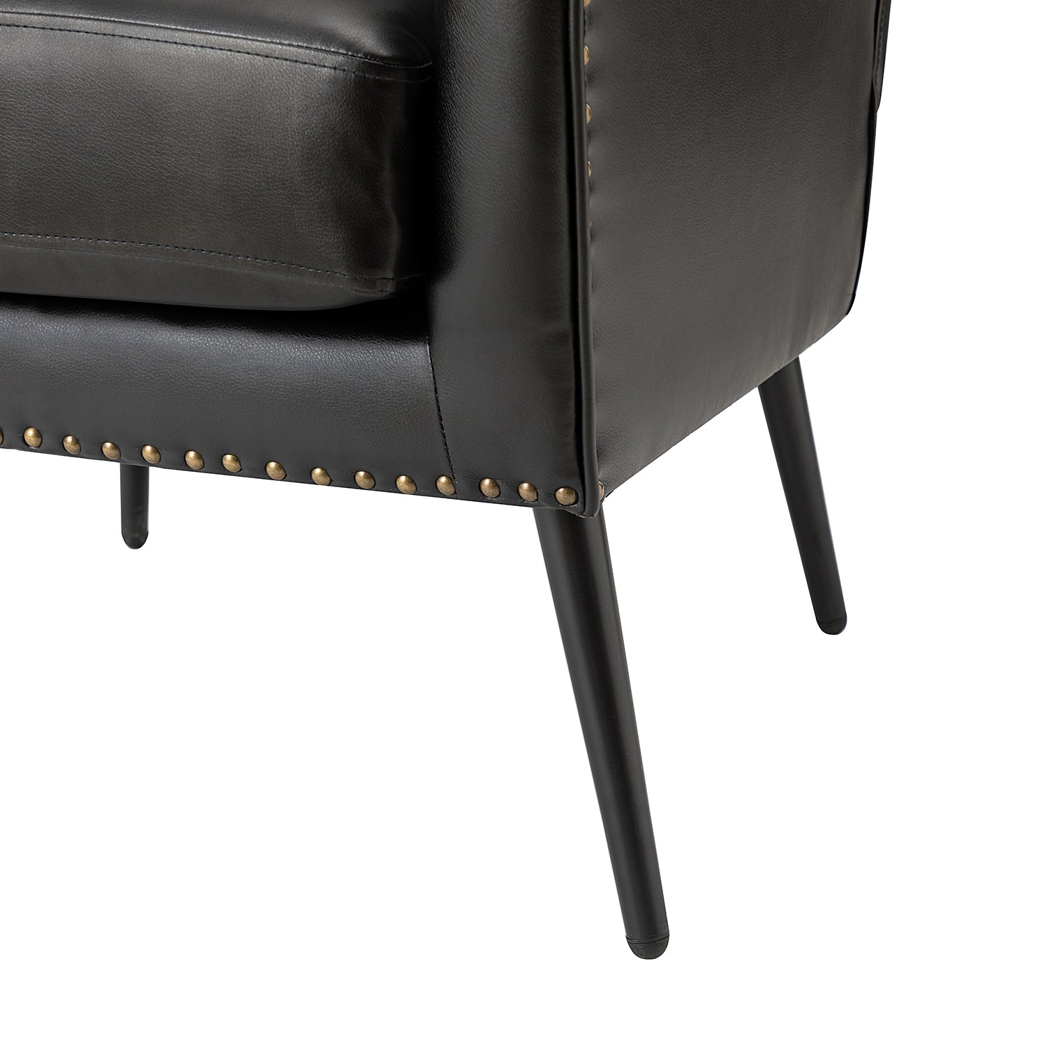 Stylish Shepherd Wingback Vegan Leather Armchair - Modern PU Leather Accent Chair for Living Room, Bedroom & Office - Comfortable Mid-Century Design with Optional Types