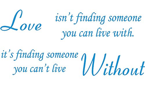 Picniva Blue 40x18 Inch Love Quote Wall Sticker - Self-Adhesive Decal Art for Home Decor, Bedroom, Living Room & Office - Easy Peel & Stick Vinyl Wall Art