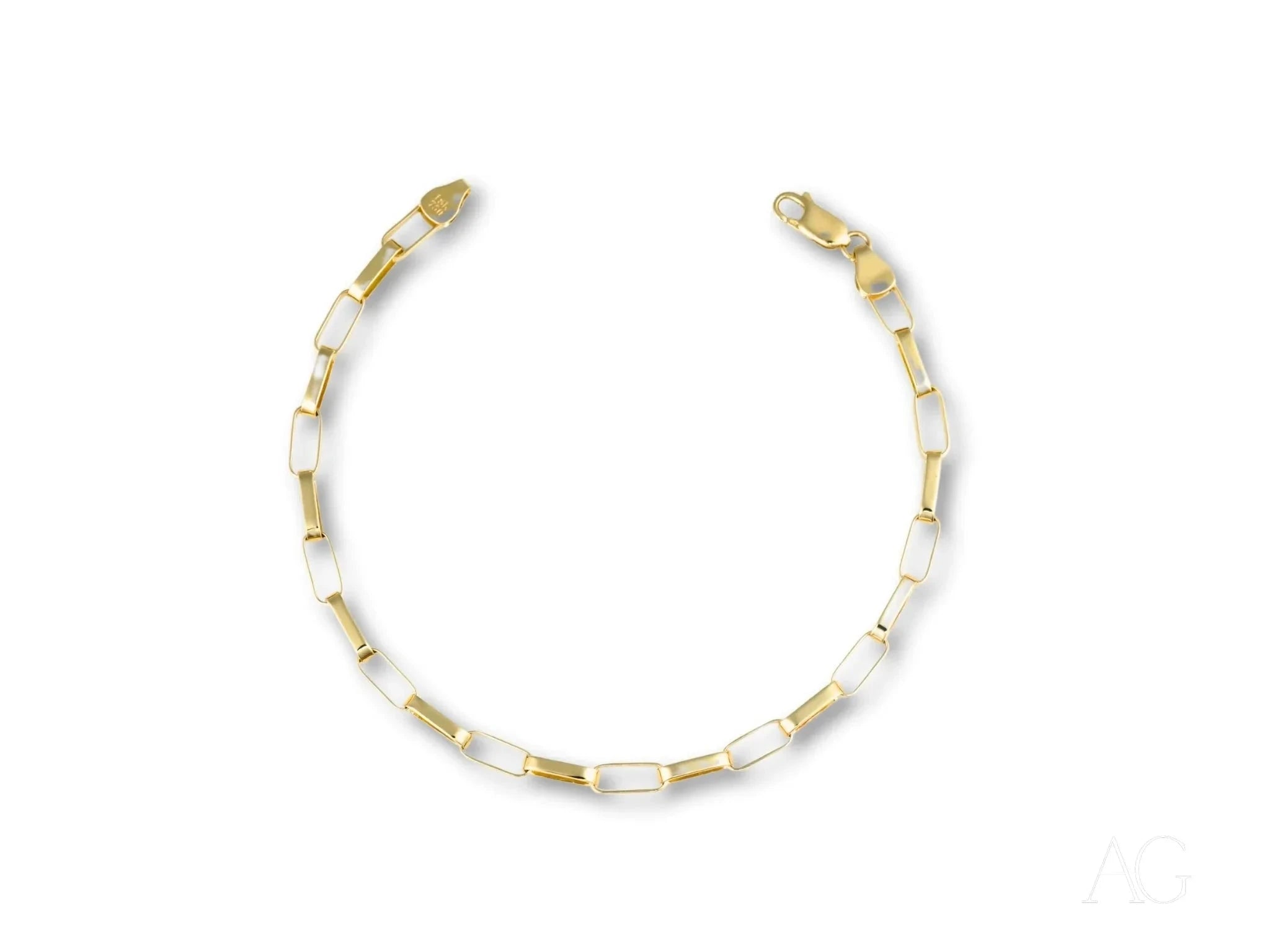 18K Gold Box Link Bracelet for Women - Timeless Luxury Jewelry for Elegant & Sophisticated Style | Perfect for Weddings, Parties & Special Occasions