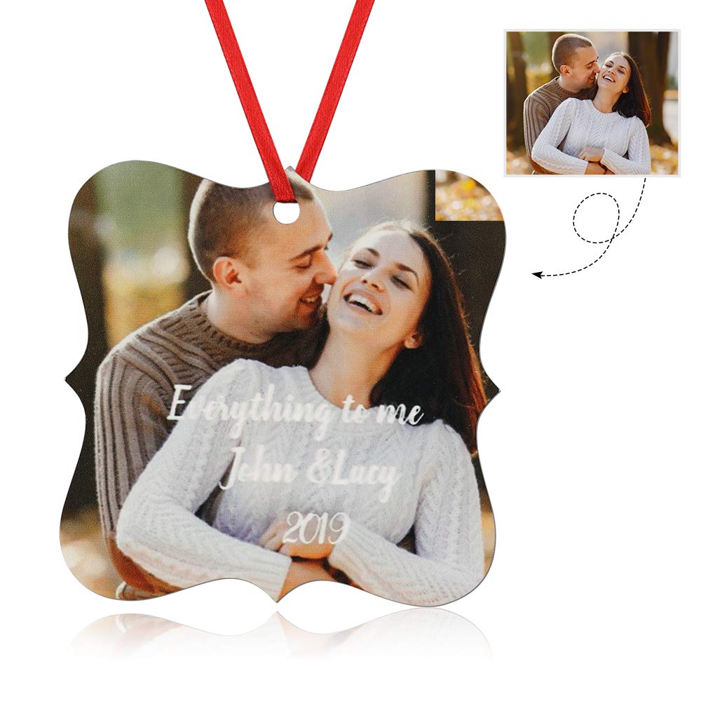 Custom Christmas Photo Ornaments 2024 - Personalized Family Picture Hanging Decor for Christmas Tree | Unique Holiday Home Decor & Thoughtful Xmas Gifts for Family (Perfect for Stocking Stuffers, Tree Trimming & Festive Home Displays)