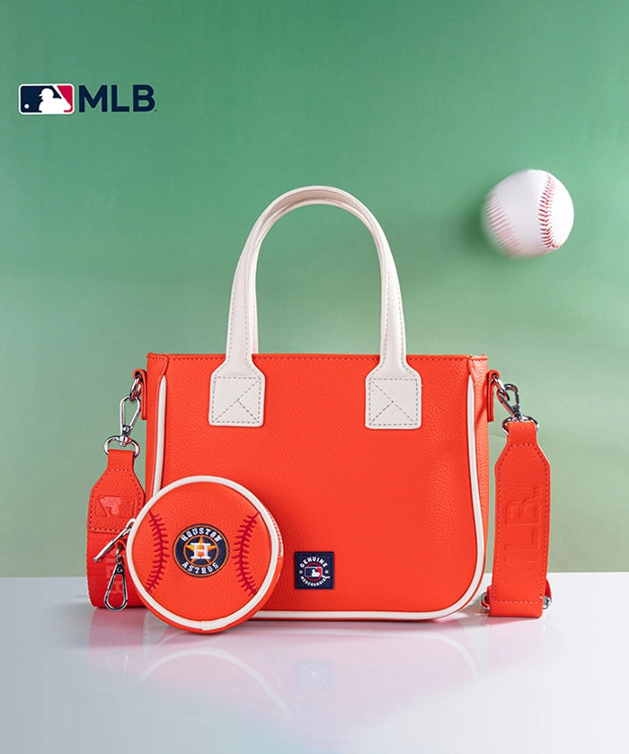 Houston Astros MLB Team Tote Bag with Baseball Coin Pouch - Stylish Baseball Fan Gift for Game Day & Travel Accessories