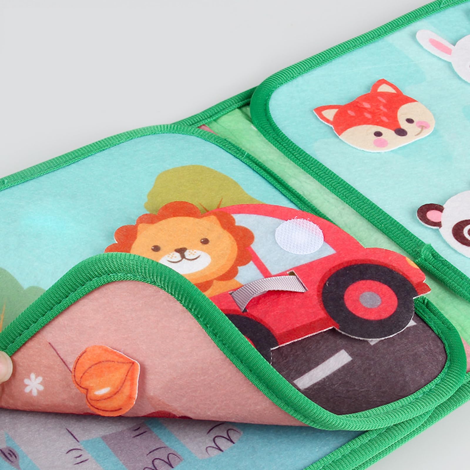 Montessori Busy Board Activity Toy for Toddlers Ages 1-3 - Educational Sensory Learning Toy with Animals & Transportation Theme - Perfect for Travel, Preschool & Quiet Time Play