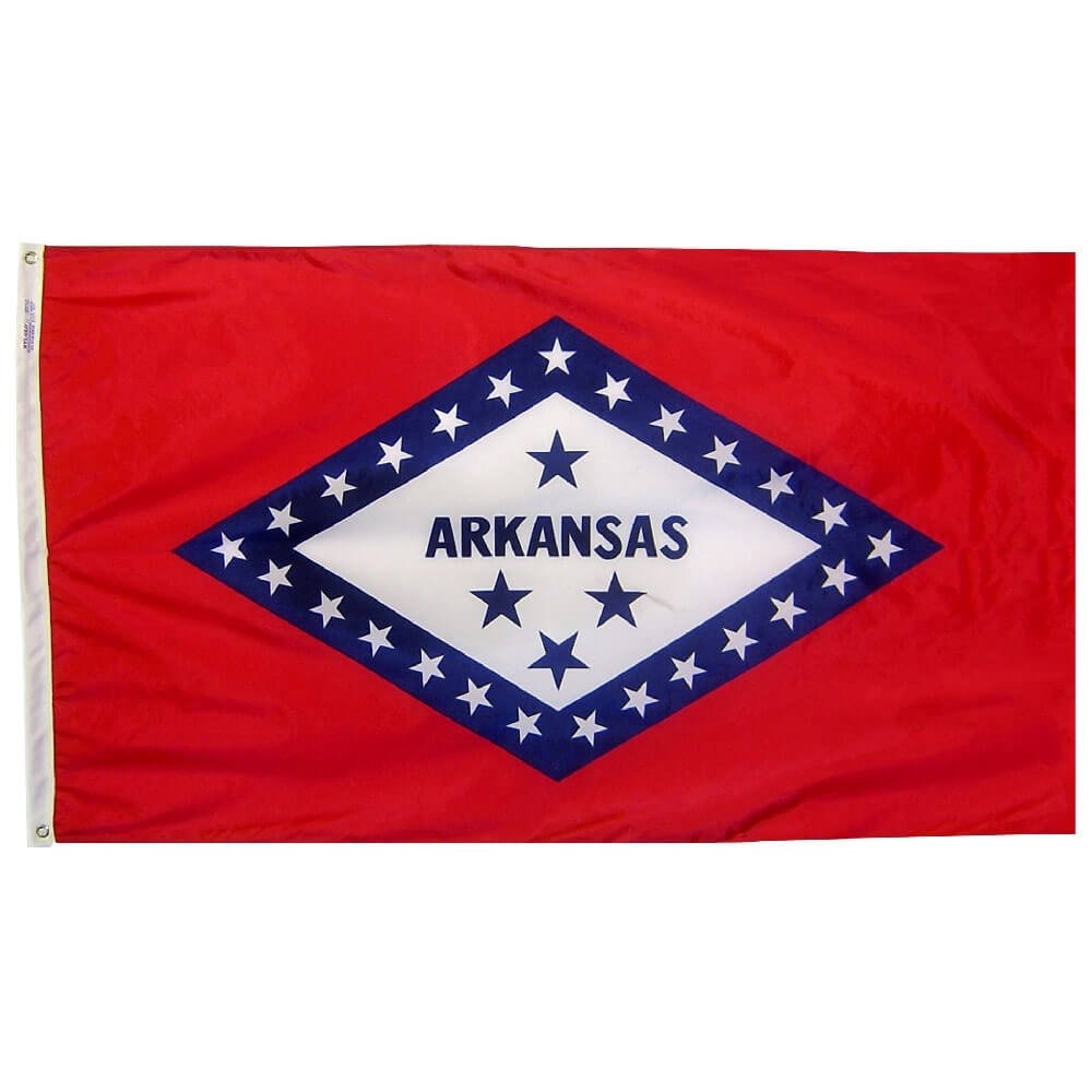 5 ft x 8 ft Arkansas State Flag - Heavy Duty Nylon Outdoor & Indoor Use - Perfect for Homes, Schools, and Government Buildings