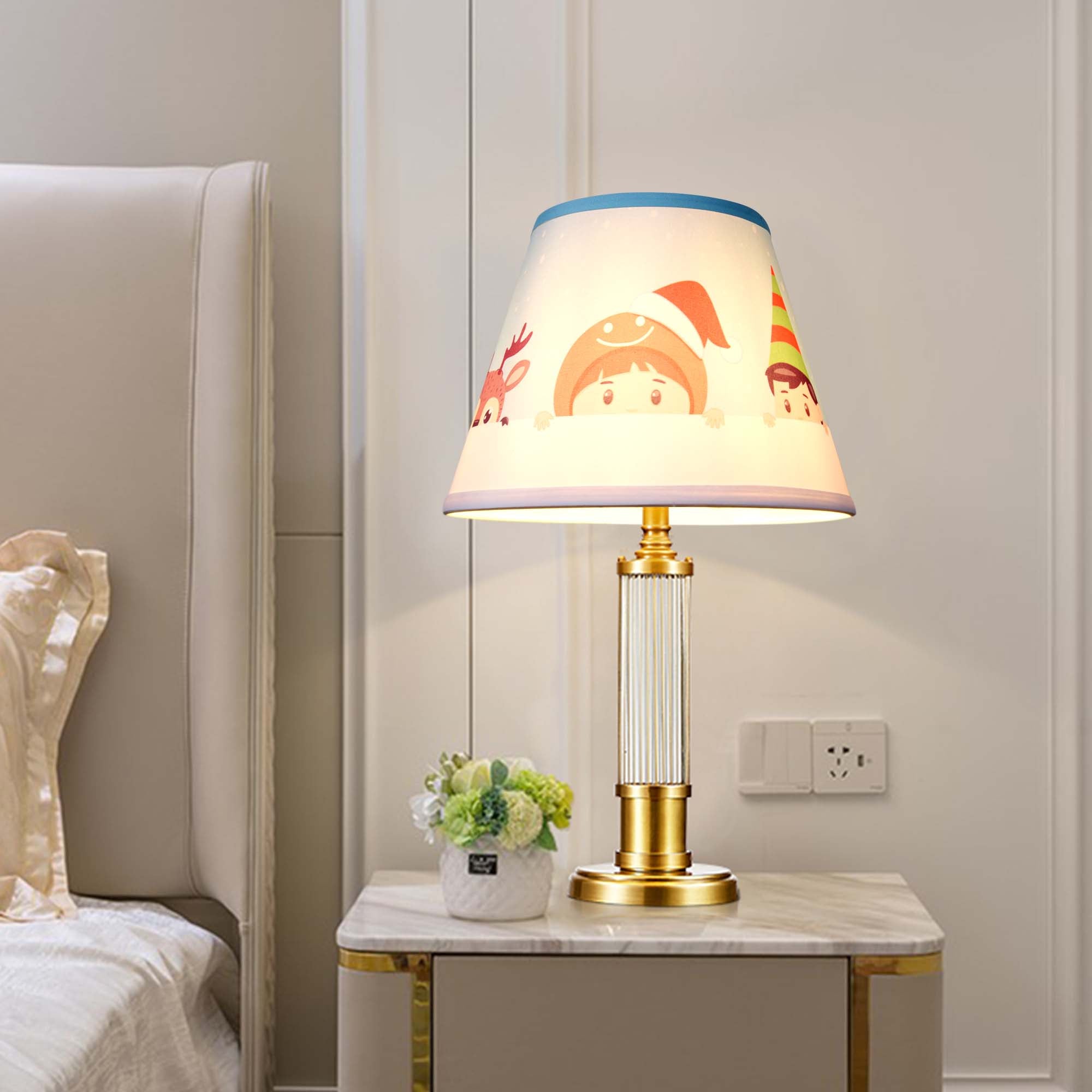 Empire Style Round Lamp Shade Set of 2 - 6x10x7.5 Inches - Carro Home Collection Limited Edition - Perfect for Bedroom, Living Room & Dining Room Lighting Decor