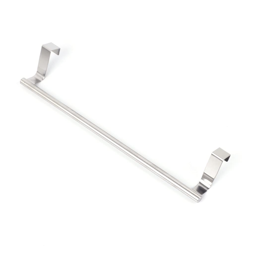 Stainless Steel Bathroom Towel Rack & Kitchen Cabinet Door Hanger - Space Saving Storage Shelf for Towels, Utensils & Sundries (Silver, One Size) - Perfect for Bathroom, Kitchen & Closet Organization