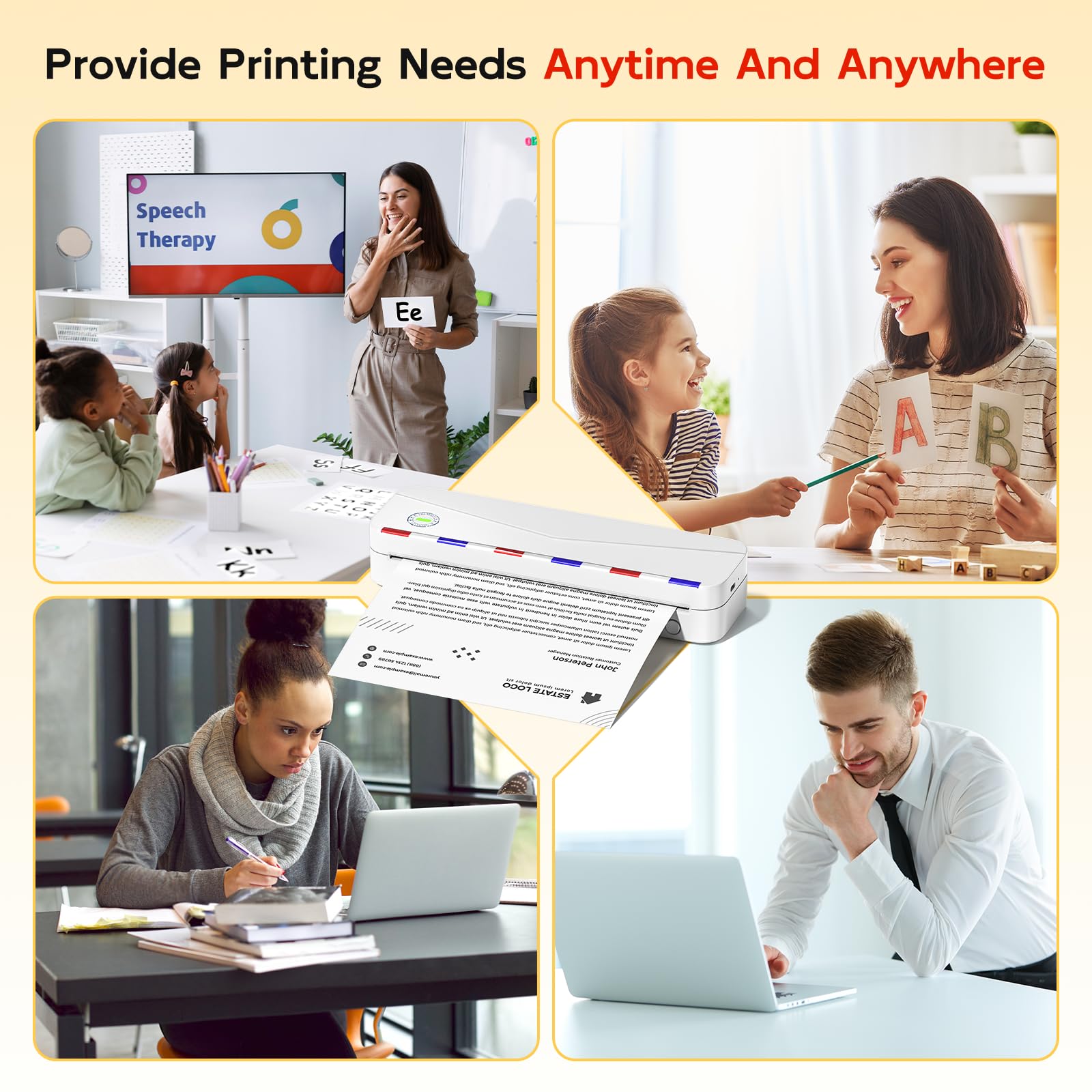 Phomemo Wireless Portable Thermal Printer - Bluetooth Inkless Printer for Travel & Office, Compatible with Phone & Laptop, Prints 8.5