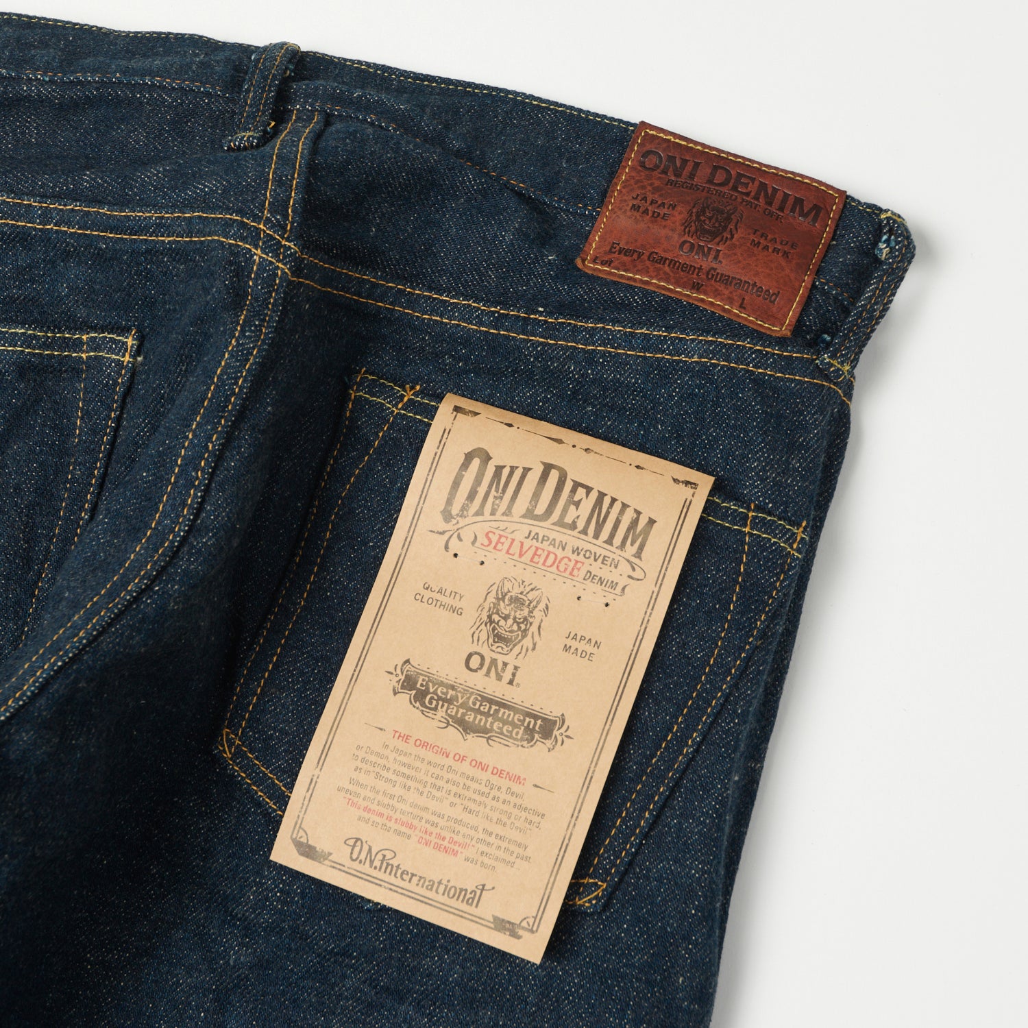 ONI 622ZR KABEG Secret Denim Kabuki Emi Relaxed Tapered Jeans for Men - Premium Japanese Selvedge Denim Pants, One Wash, Comfort Fit - Perfect for Casual Wear & Street Style Fashion