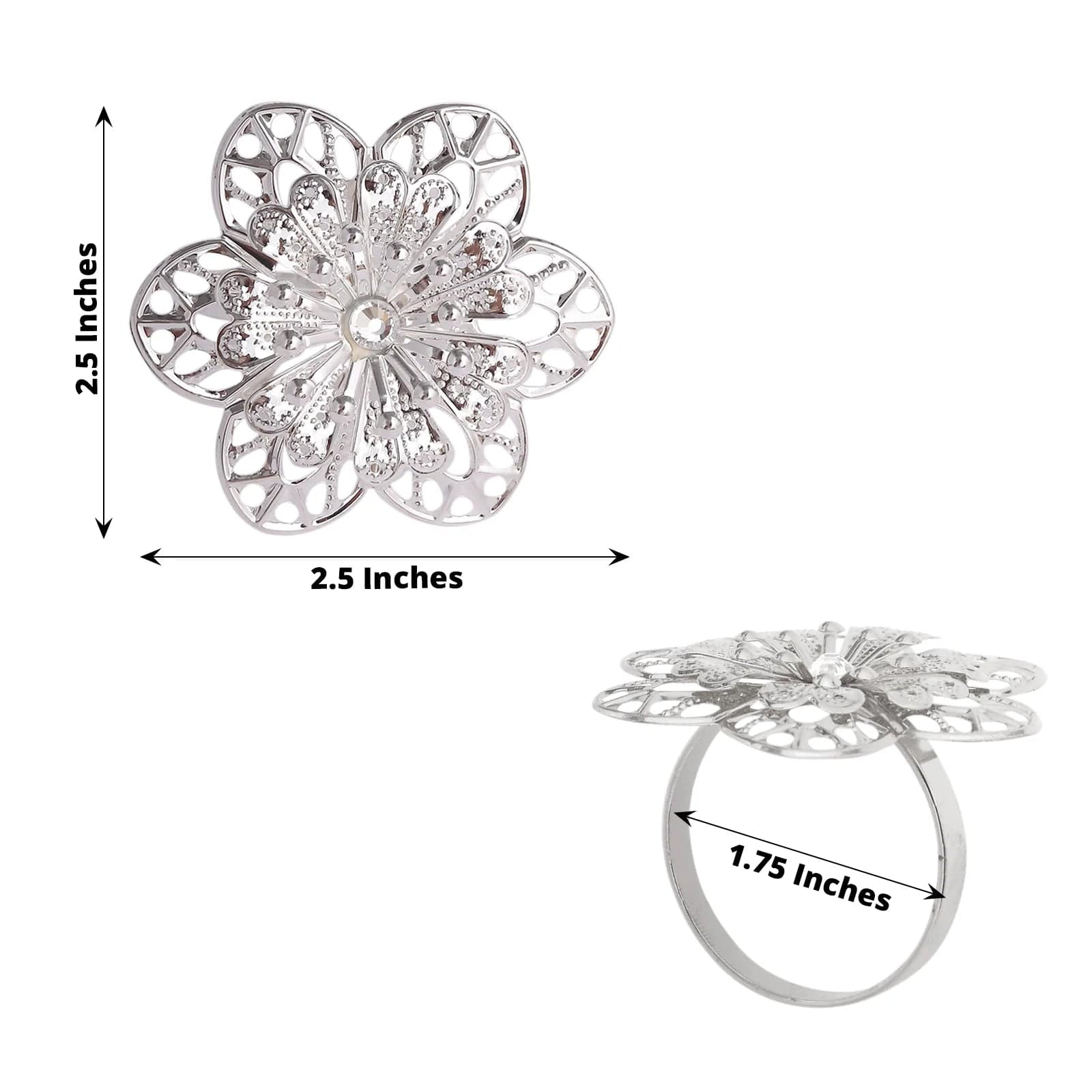 4 Pack Metal Sunflower Shaped Napkin Rings for Wedding, Party, and Home Decor - Elegant Table Setting Accessories