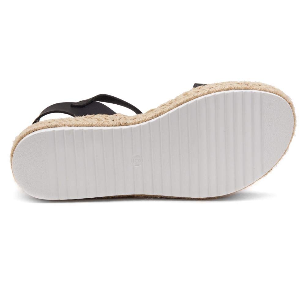 Legossa Women's Platform Sandals with Ankle Strap - Comfortable Open Toe Espadrille Wedge Sandals for Summer | Casual Flatform Shoes in Black, White & Tan | Perfect for Beach, Vacation & Everyday Wear