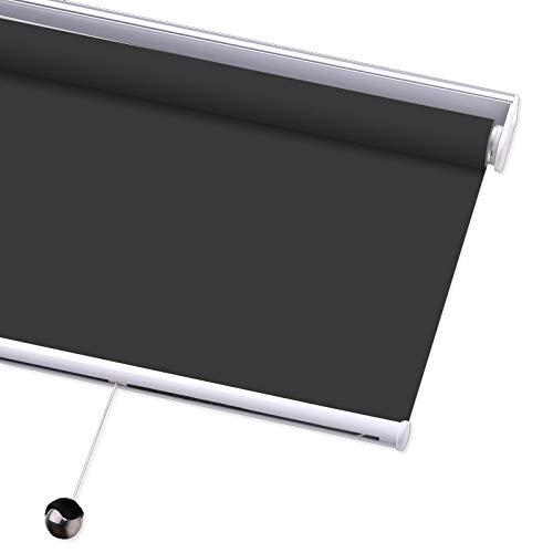 Premium Blackout Roller Shades - Cordless UV Protection Custom Window Blinds, 24