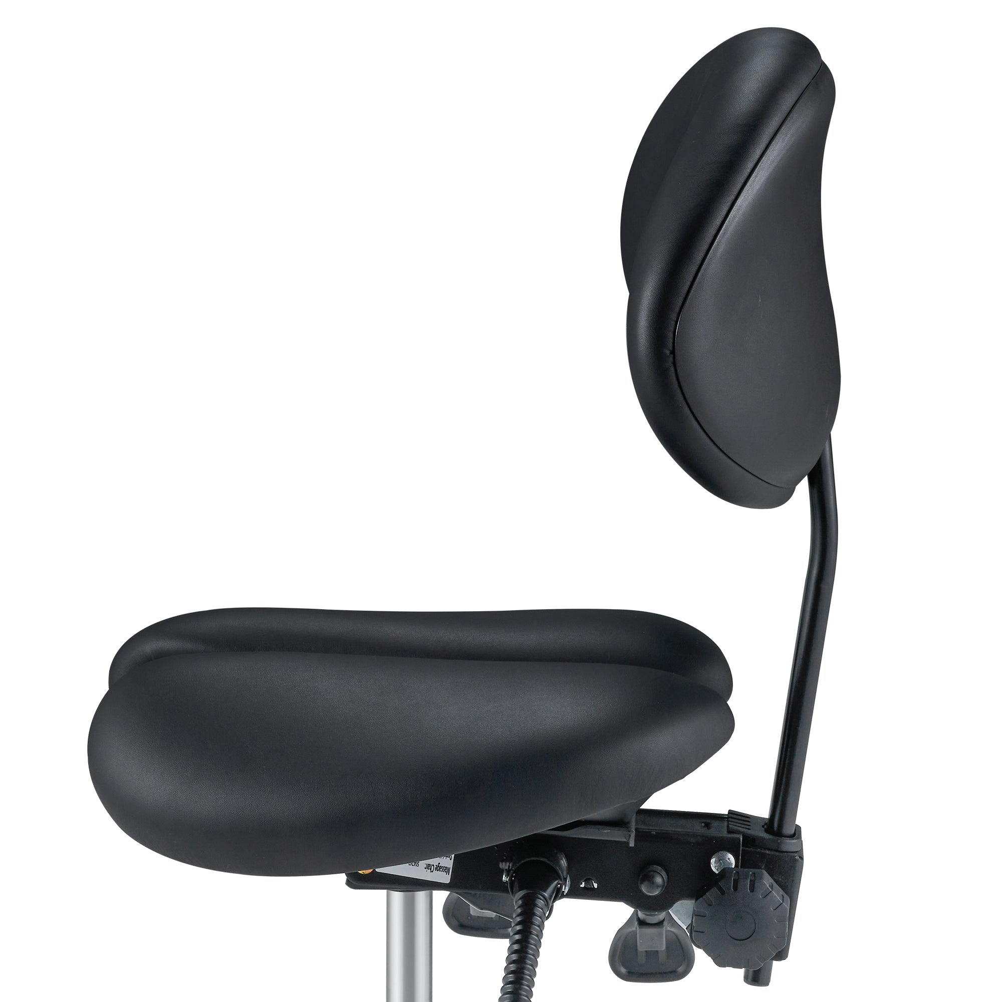 Ergonomic Saddle Stool with Adjustable Height & Tilt - Hydraulic Swivel Rolling Massage Stool for Posture Correction | Split Seat Design with Backrest | Black & Gray Options | Perfect for Massage Therapists, Chiropractors & Office Workers