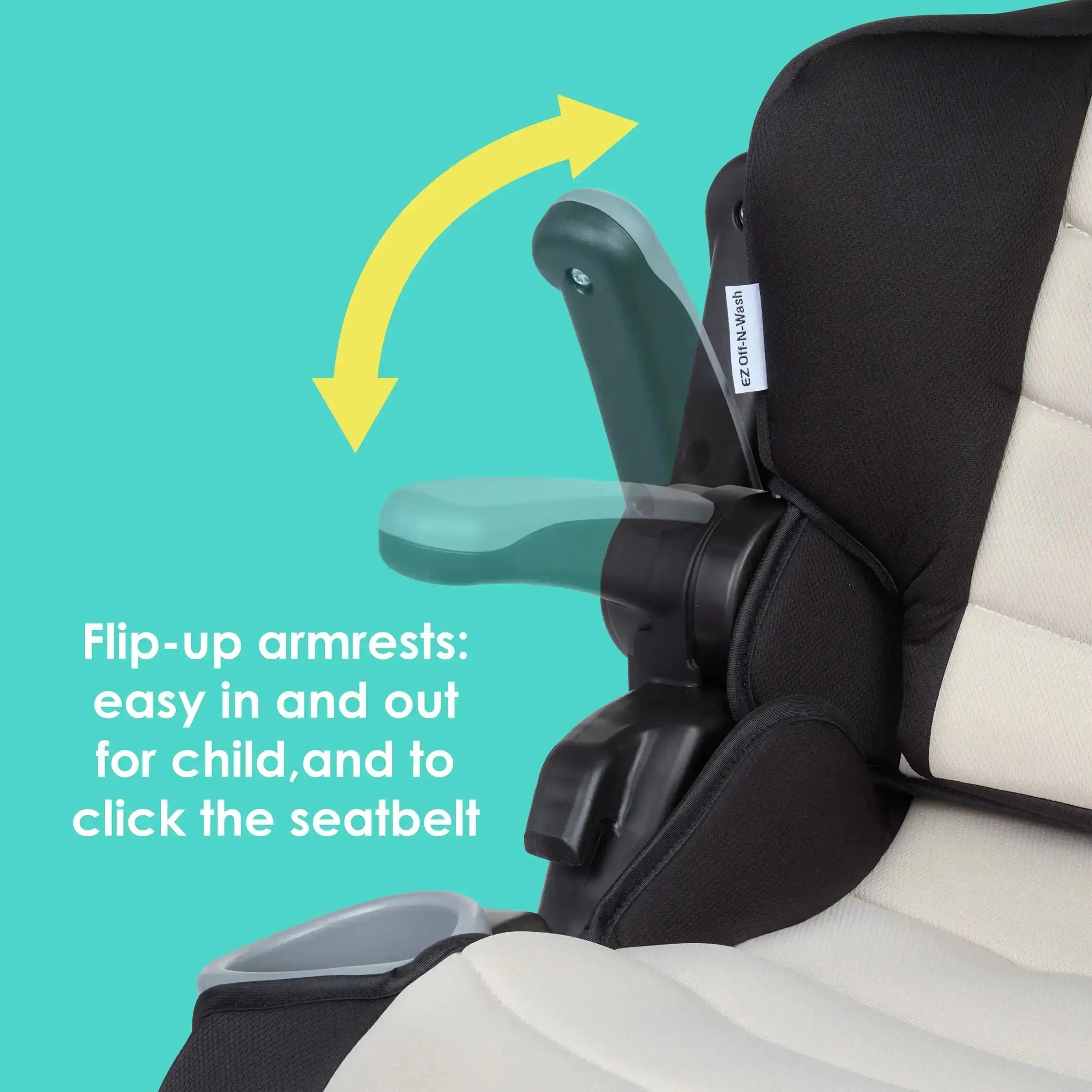 PROtect 2-in-1 Folding Booster Car Seat for Kids - Convertible High Back & Backless Car Seat for Travel & School - Safe & Portable for Toddlers 3-12 Years Old