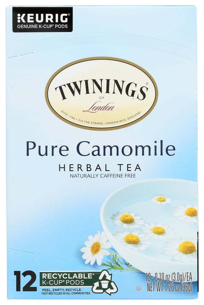 Twinings of London Pure Camomile Tea K-Cups for Keurig - 24 Count | Herbal Tea Pods for Relaxation & Sleep Support | Perfect for Home, Office & Travel Use