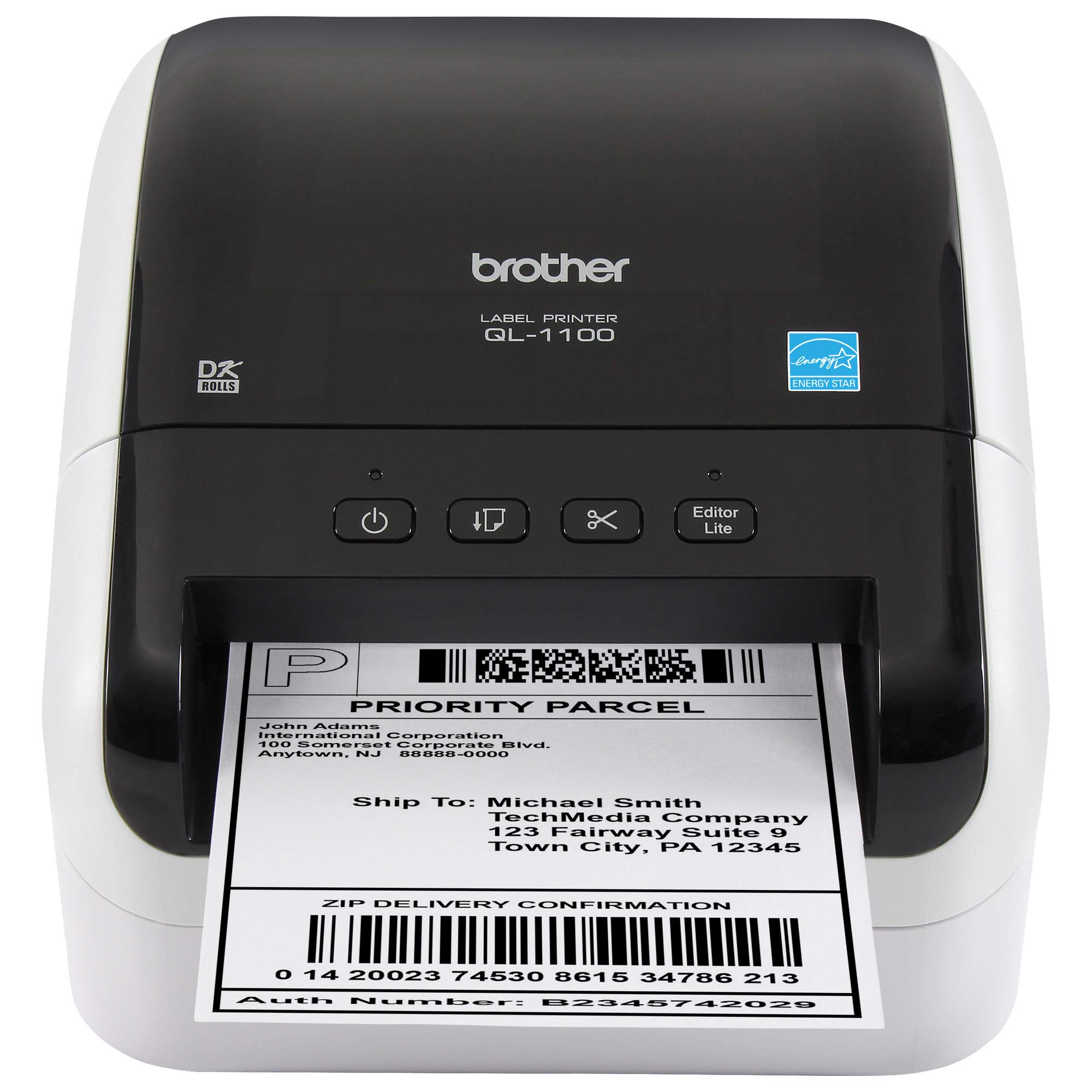 Brother RQL1100 Fast High-Speed Compatible Label Printer (Renewed) - Black 4 Inch Thermal Printer for Shipping, Barcode & Retail Labels - Perfect for Small Business, Warehouse & Office Use