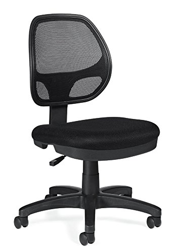 Mesh Back Armless Task Office Chair - Ergonomic Desk Chair for Home & Office Workspace - Perfect for Long Hours of Sitting, Computer Work & Study