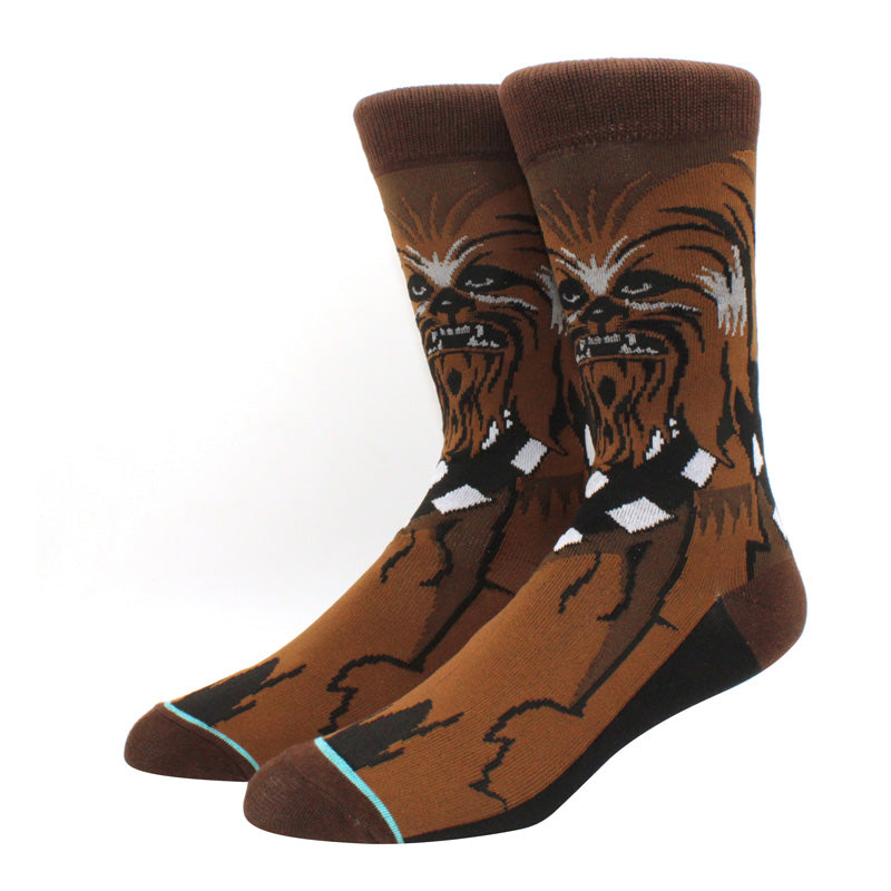 **Star Wars Chewbacca Socks for Men & Women - Officially Licensed Wookiee Crew Socks - Perfect for Cosplay, Gifts, and Star Wars Fans**