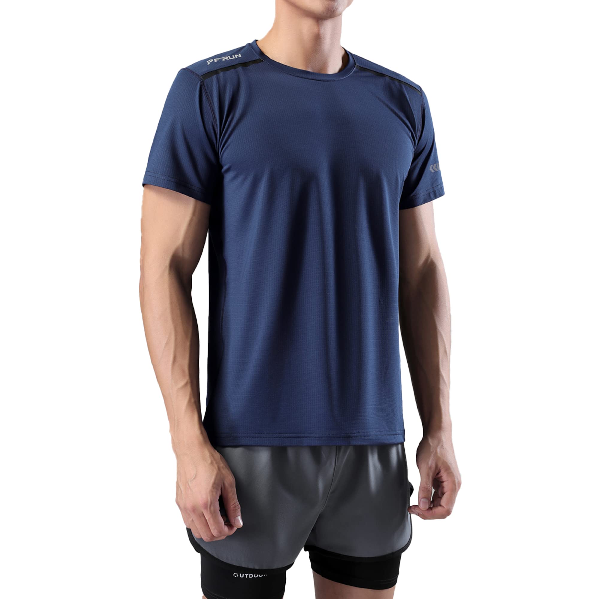 Men's Summer Slim Fit Moisture Wicking Active Athletic Short Sleeve Crew T-Shirt - Breathable Quick Dry Workout Tee for Running, Gym & Outdoor Sports