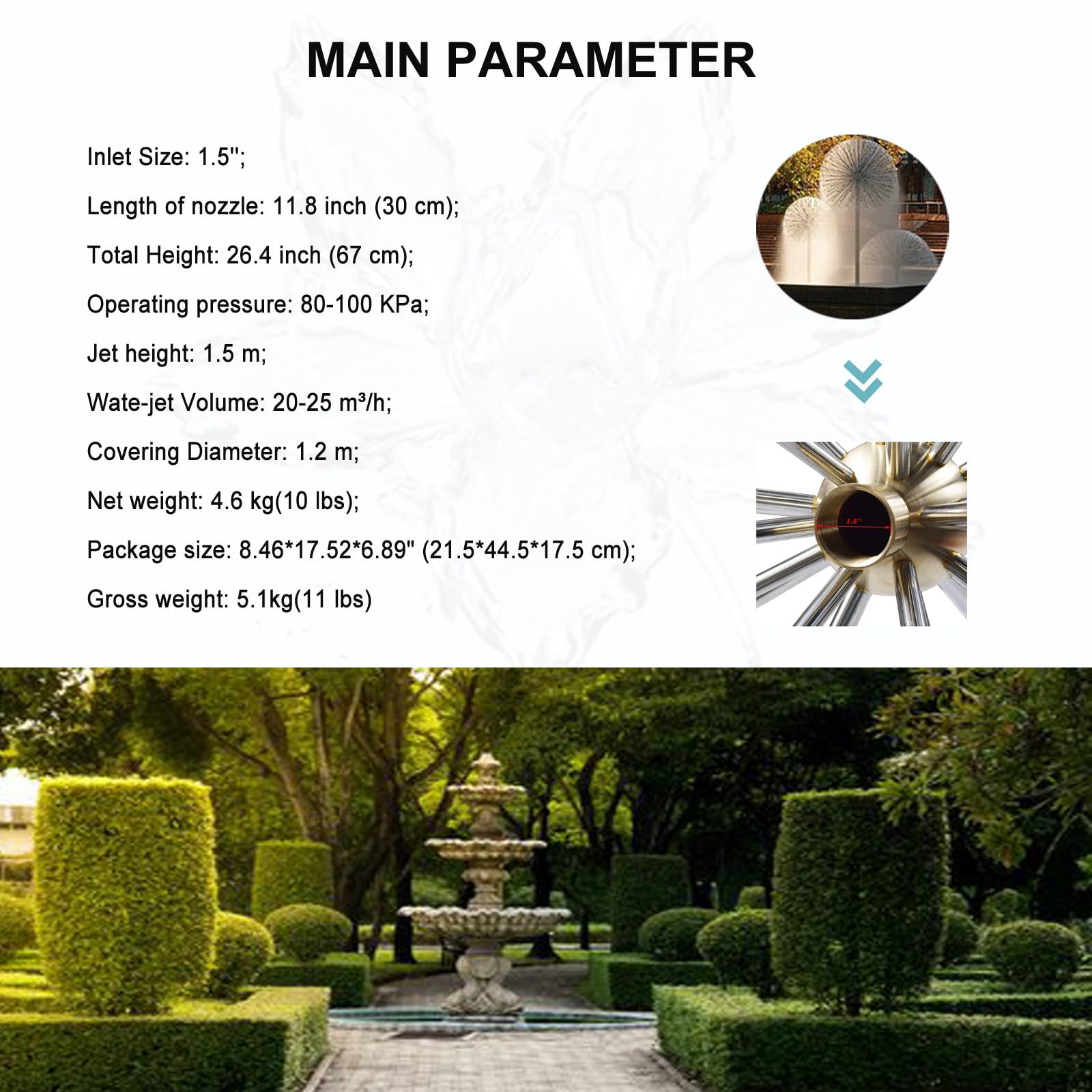 INTBUYING 1.5'' DN40 Stainless Steel Dandelion Fountain Nozzle - Crystal Ball Water Spray Sprinkler for Garden, Outdoor Pond Decor | Perfect for Water Features, Landscaping & Backyard Fountains