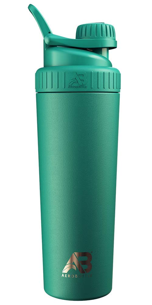 **AeroBottle Primus Cryo Shaker Cup – 26oz Vacuum Insulated Stainless Steel Water Bottle with Twist Cap | Patented Mixing Technology for Protein Shakes (No Blending Ball Needed) | Wintergreen Teal | Ideal for Gym, Workouts & Outdoor Activities**