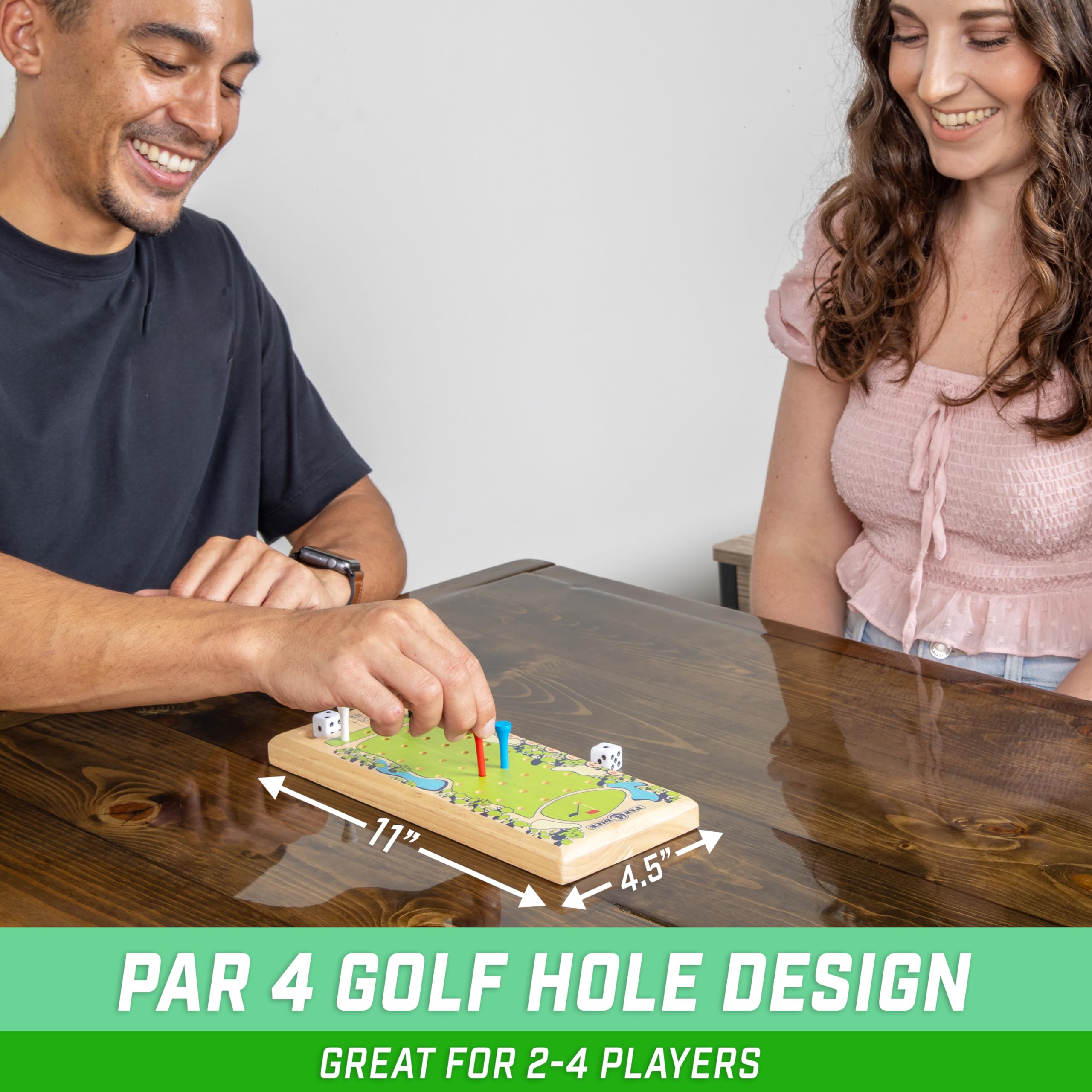 GoSports Par 4 Dice Golf Tabletop Game - Fun Family Board Game for Adults & Kids - Perfect for Parties, Travel & Indoor Entertainment