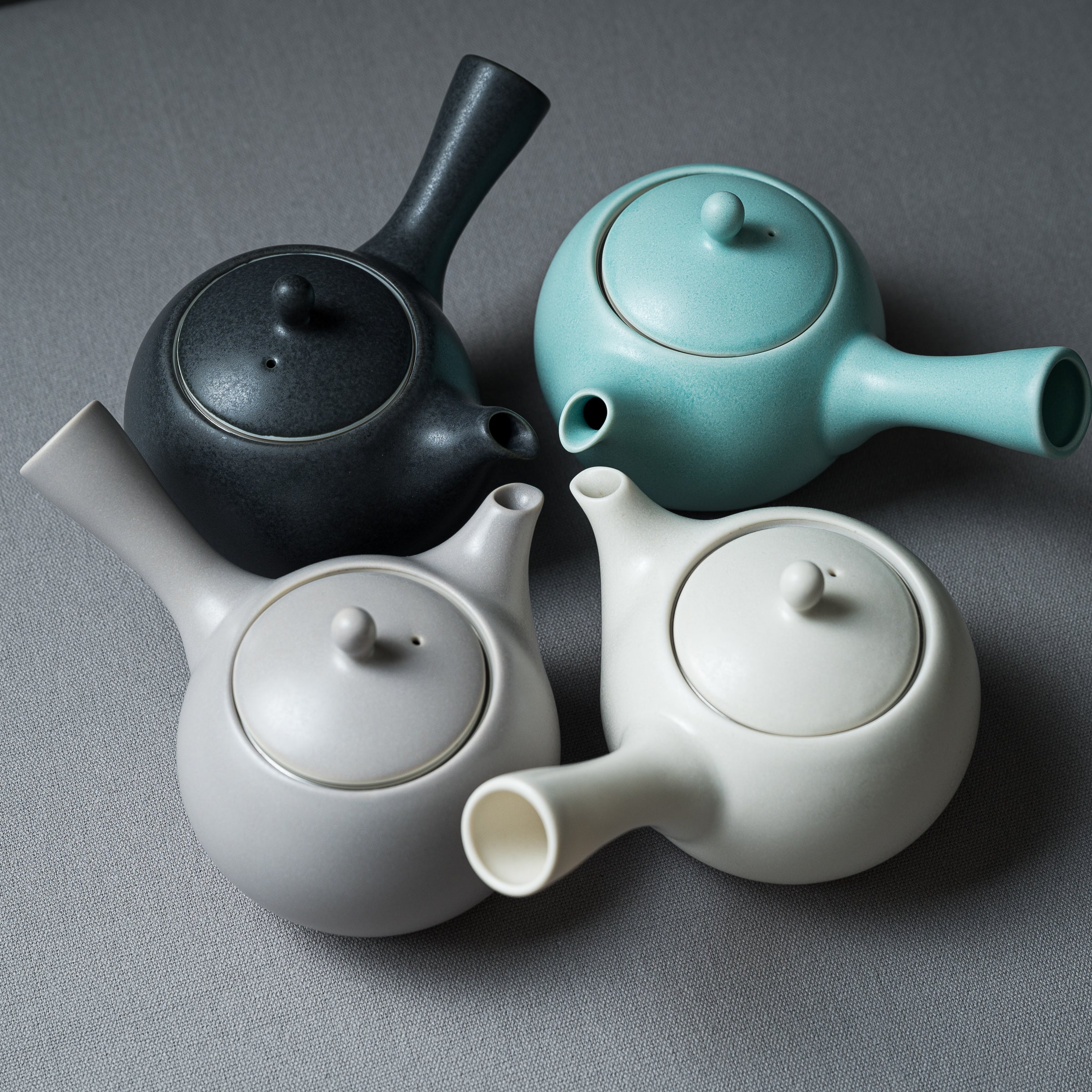 Yui Kyusu Japanese Teapot 330ml - Side Handle, 4 Colors - Perfect for Green Tea, Matcha & Herbal Brewing at Home or Office